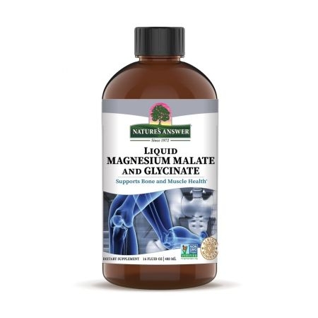 Magnesium Malate og Glysinate i flytende form.  Med hele 480 ml. pr. flaske. fra Natures Answer.