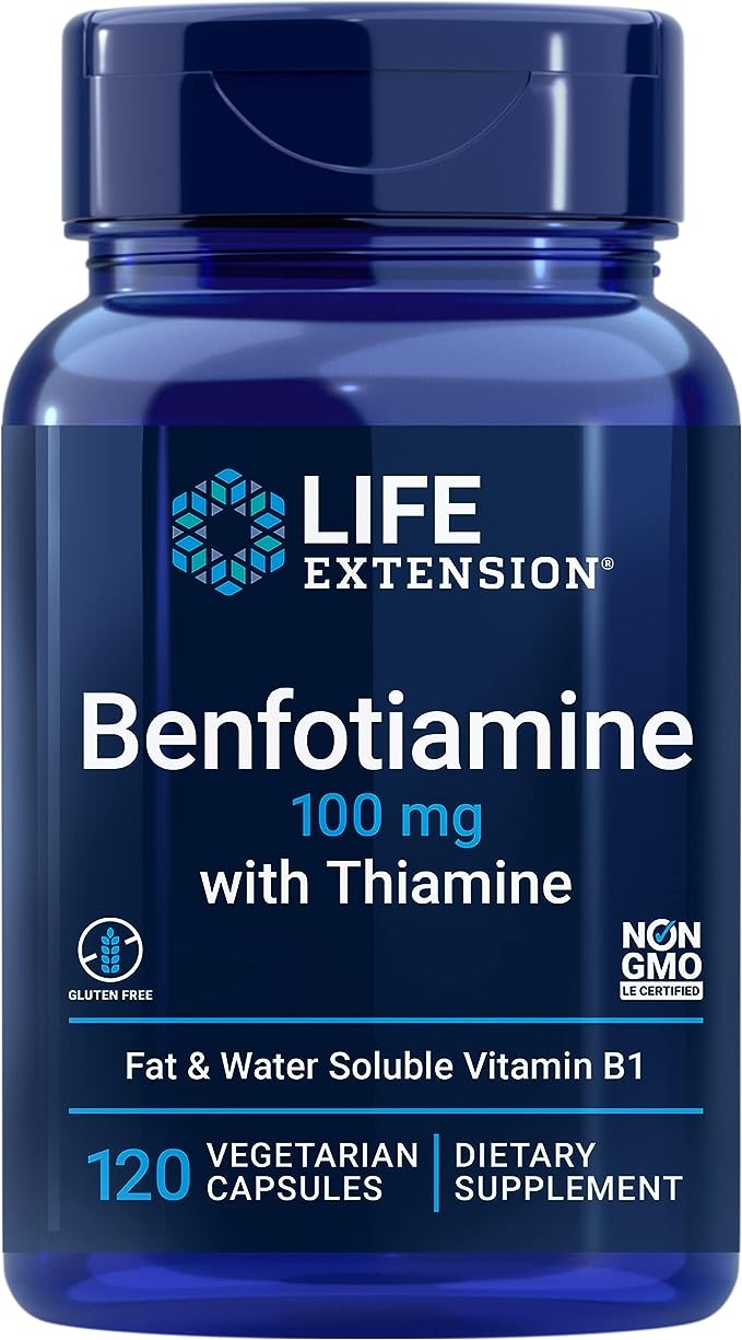 Benfotiamine 100 mg med Thiamine 25 mg.. 120 veg. kapsler.