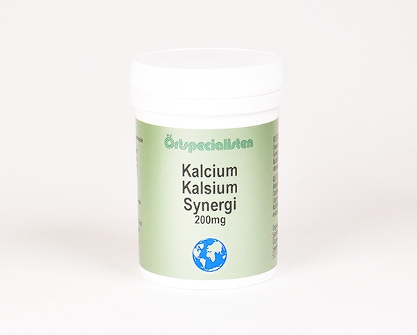 KALSIUM SYNERGI 200MG  -100 VEGETABILSKE KAPSLER. 
Kalsium med vitamin K og D
