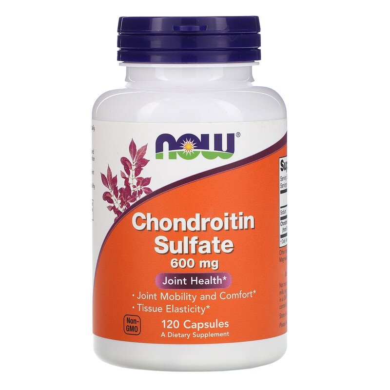 Chondroitin Sulfate fra now  innholder hver kapsel 600 mg. Chondroitin Sulfate.