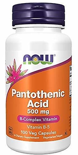 PANTOTHENIC ACID - Vitamin B 5  - 500  mg.- 100 vekgetabilske kapsler. FRA NOW FOODS