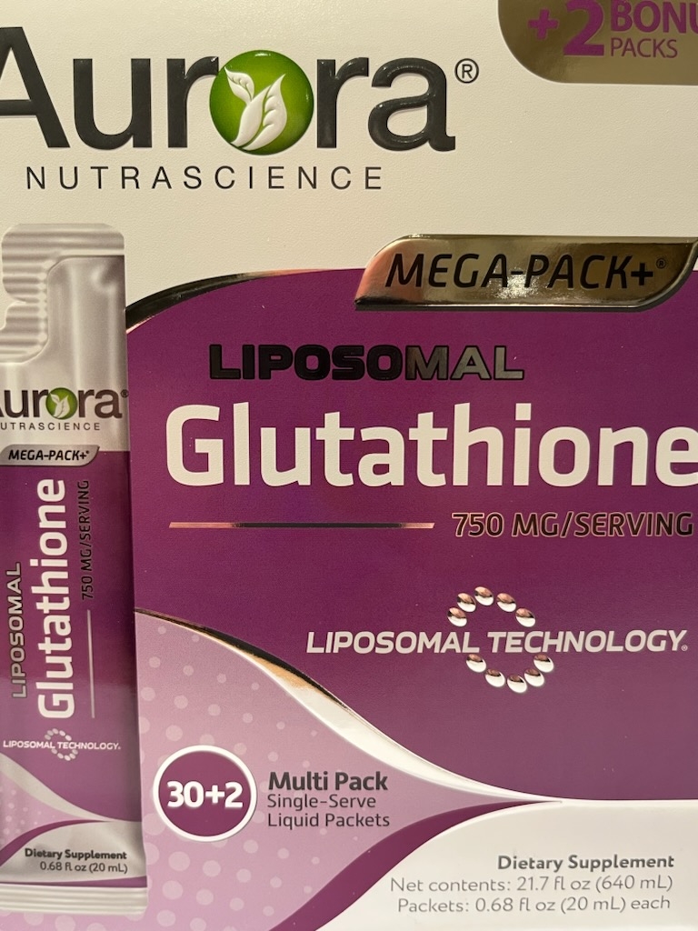 Glutathione med hele 750 mg per dagsdose. Boksen inneholder 32 dagsdoser.