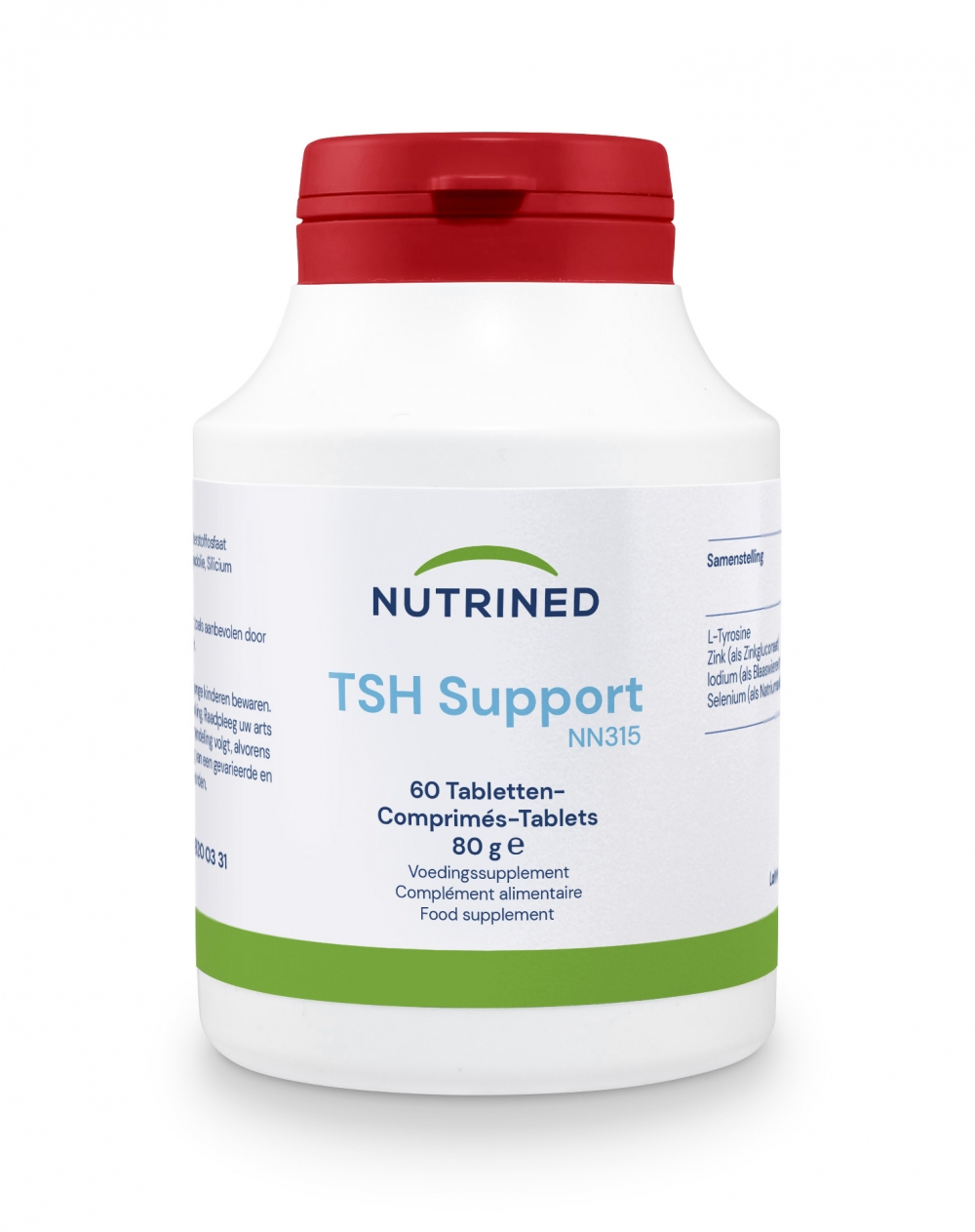 TSH SUPPORT består av 60 tabletter.   BRUK: TA 2x1 TABLETTER FØR MAT DAGLIG.